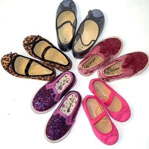 LOT 5 Ballet Flats Slip-on Sneakers Sparkles Cat & Jack baby GAP Size 6, 8